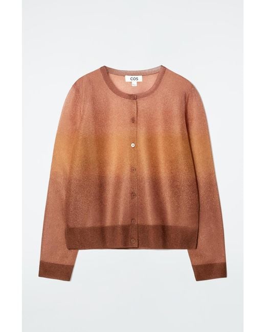 COS Orange Fine-knit Ombré Cardigan
