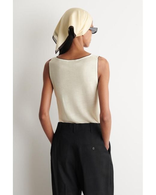 COS Natural Contrast-Tipped Knitted Wool Tank Top