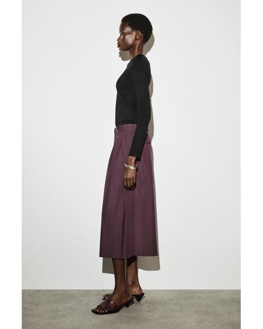 COS Purple Pleated Cotton Pants