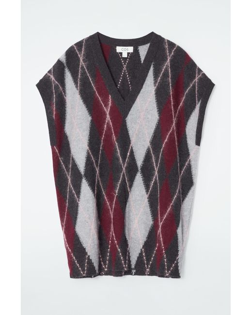 COS Pink Argyle Wool Tank