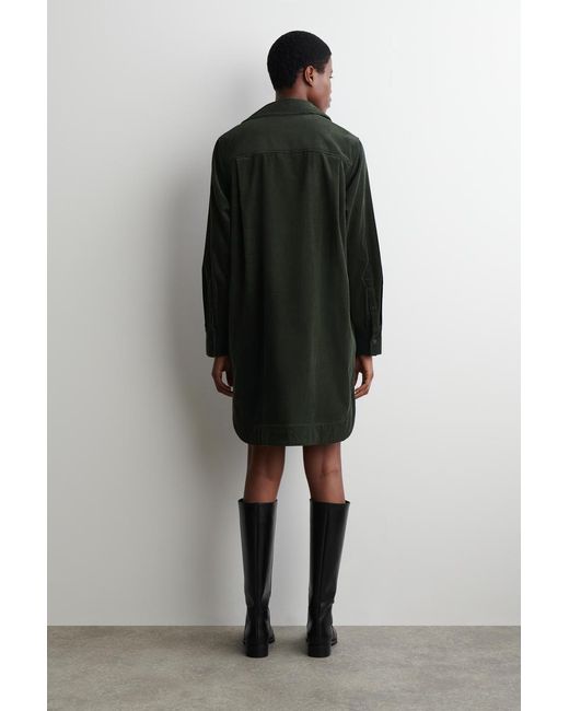 COS Black Corduroy Mini Shirt Dress