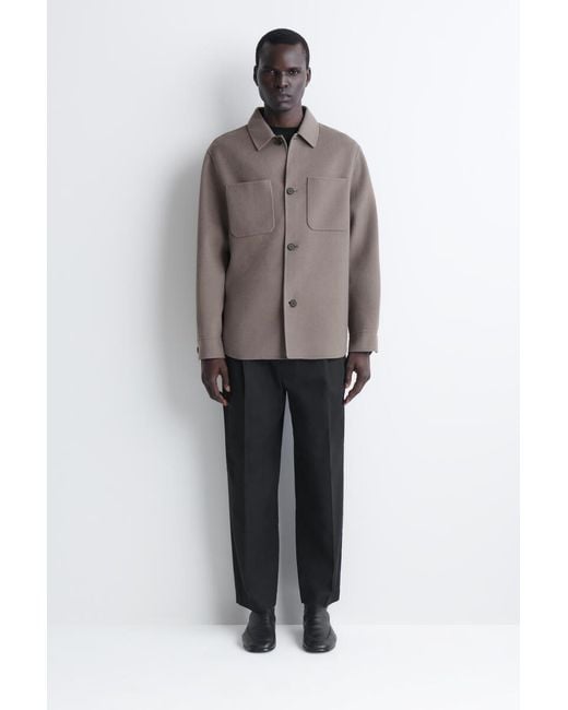COS Brown Double-Faced Wool Overshirt for men
