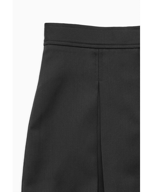 COS Black Low-rise Pleated Wool Mini Skirt