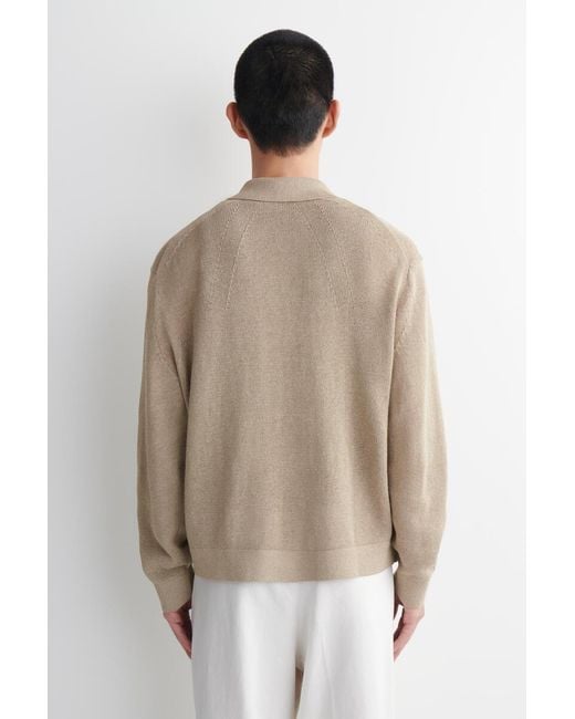 COS Natural Knitted Cotton-Paper Cardigan for men