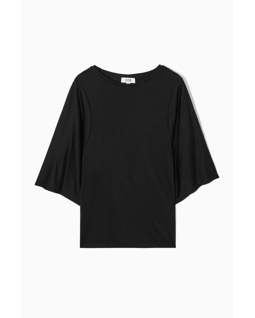 COS Black Pure Mulberry Silk T-shirt