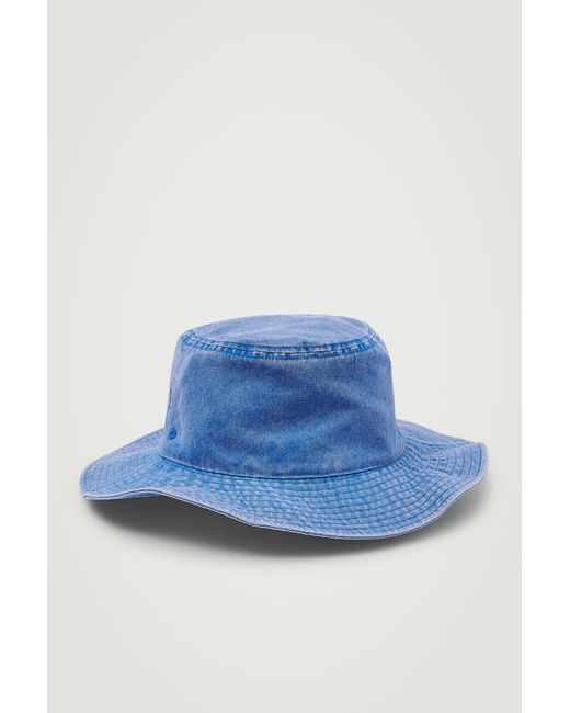 COS Blue Drawstring Cotton Hat for men