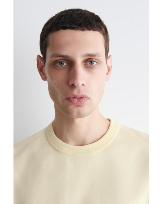 COS Yellow Interlock Cotton Crew-Neck T-Shirt for men