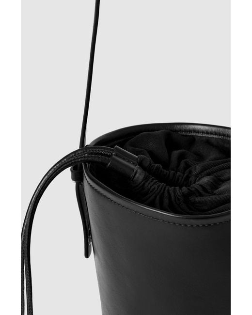 COS White Mini Bucket Bag - Leather