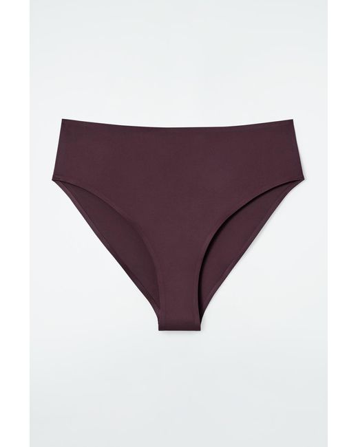 COS Purple High-waisted Scuba Bikini Briefs