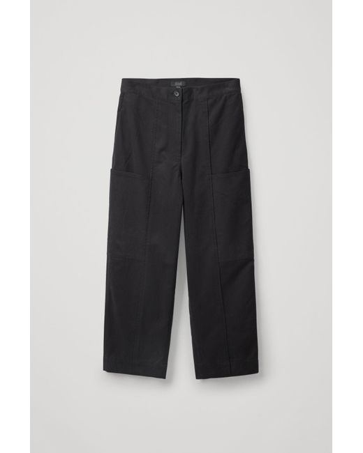 COS Black Cargo-style Cotton Trousers