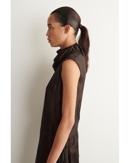 COS Brown Animal-Jacquard Neck Scarf