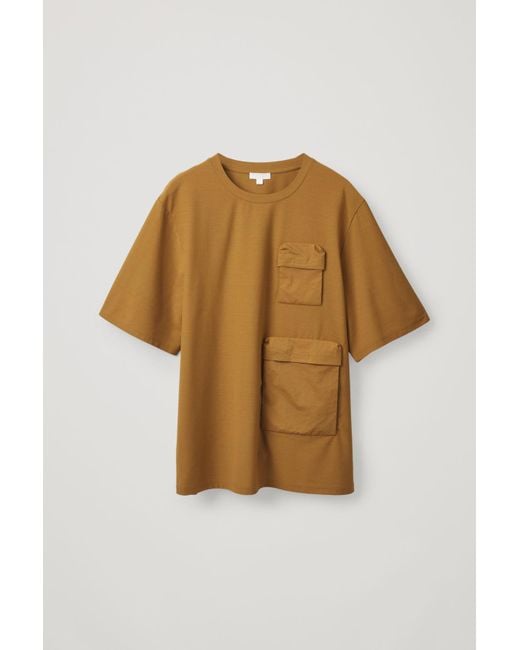 COS Yellow Utility Pocket Cotton T-shirt for men