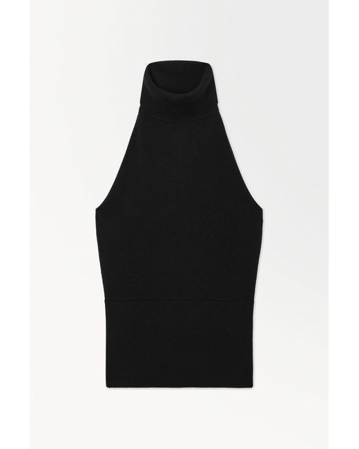 COS Black The Backless Cashmere Top