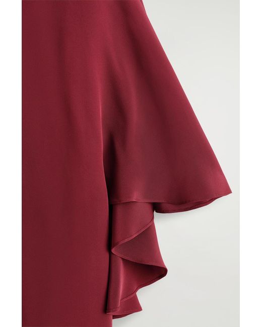 COS Red Draped Silk Top