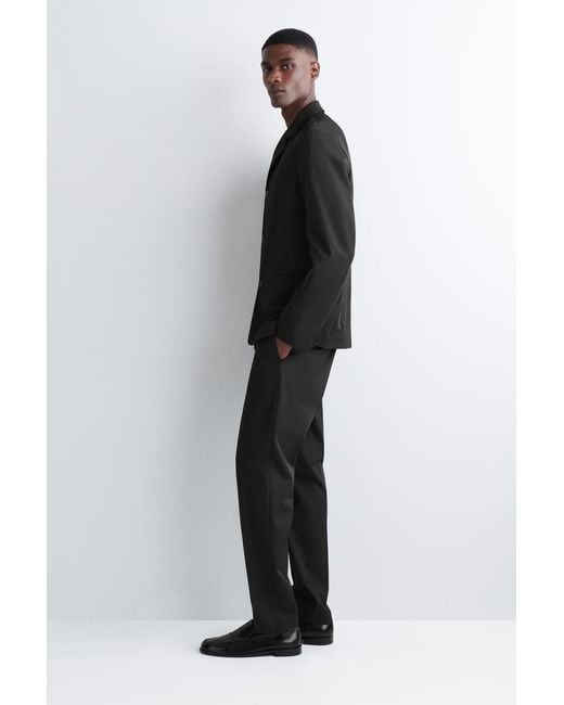COS Black Slim Unstructured Tech-Twill Blazer for men