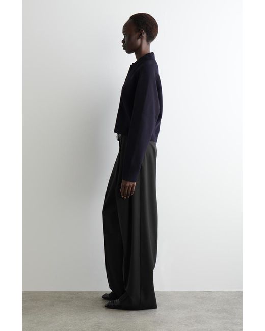 COS Blue Double-Faced Knitted Jacket