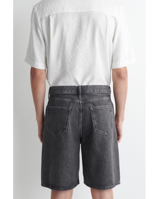 COS Gray Rider Relaxed-Fit Denim Shorts for men