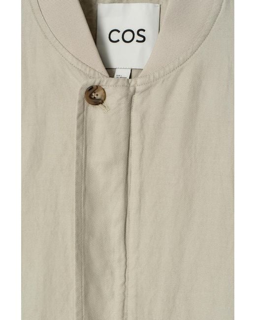 COS Natural Linen Bomber Jacket for men