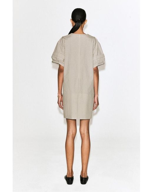 COS Natural Pintucked Cotton Mini Dress