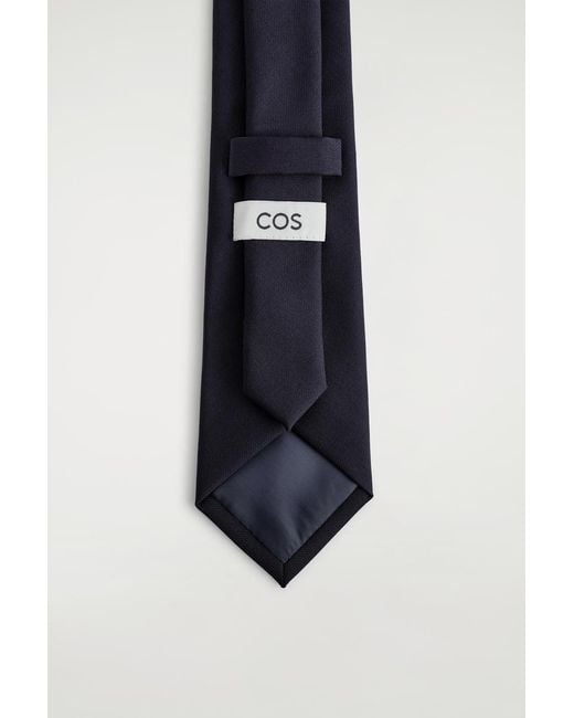 COS Blue Wool Tie for men