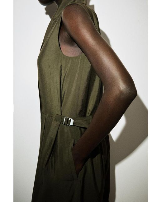 COS Green Shawl-Collar Utility Jumpsuit