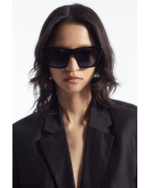 COS Black Oversized Cat-eye Sunglasses