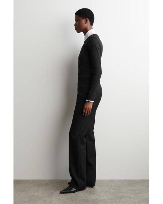 COS Black Cotton Long-Sleeved Top