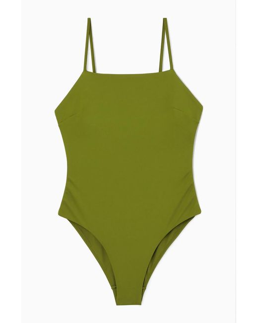 COS Green Badeanzug Mit Überkreuzten Bändern Am Rücken