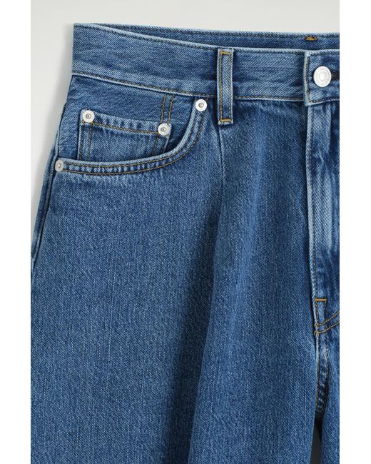 COS Blue Wide-Leg Denim Shorts
