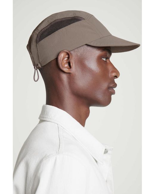 COS Brown Mesh-Panelled Nylon Cap for men