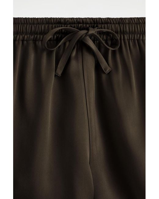 COS Black Satin Track Shorts