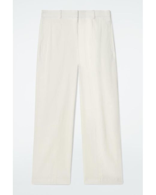 COS White Tailored Linen Trousers