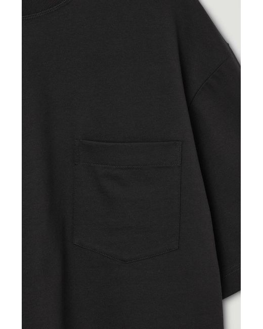 COS Black Oversized Heavyweight Cotton T-shirt for men