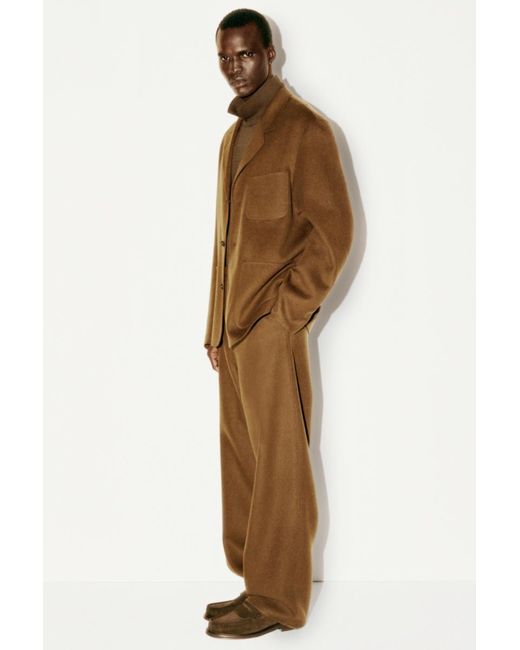 COS Green Split Wool Wide-Leg Trousers for men