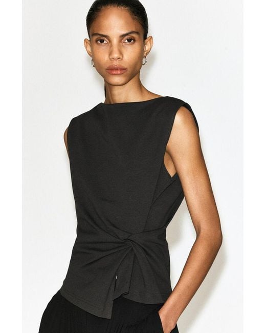 COS Black Twist-Detail Top