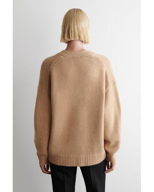 COS Natural Oversized Merino Wool Cardigan