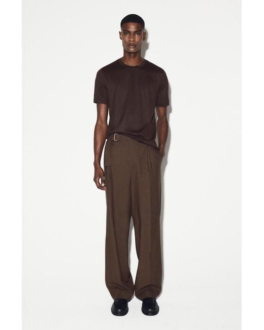 COS Black Lightweight Wool T-Shirt for men