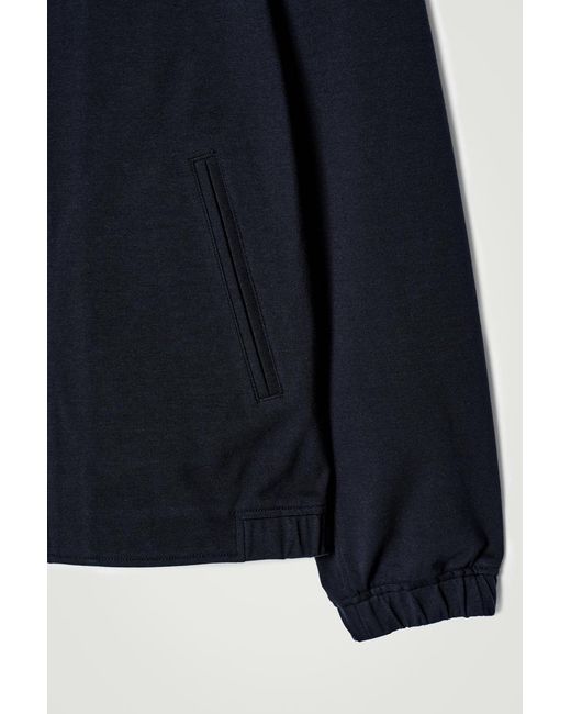 COS Blue Collared Interlock Cotton-Jersey Jacket for men