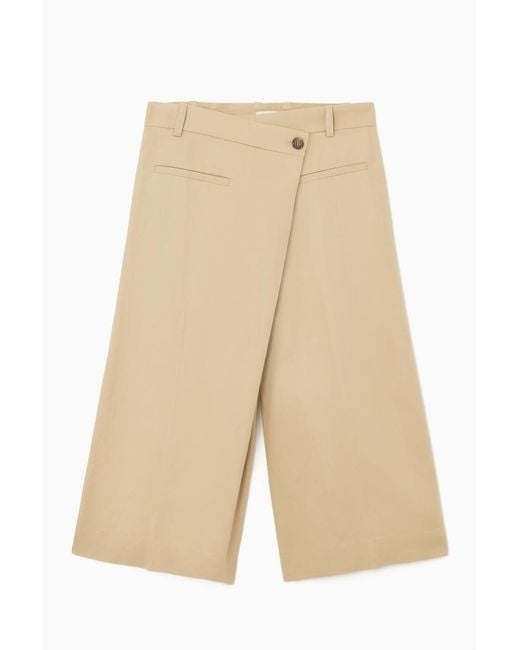 COS Natural Wrap-front Culottes