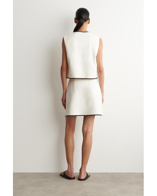 COS Natural Contrast-Trimmed Mini Wrap Skirt