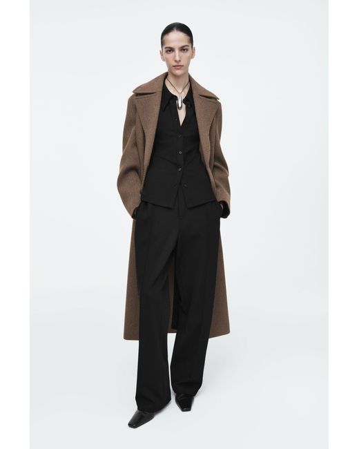 COS Black Pintucked Straight-leg Trousers