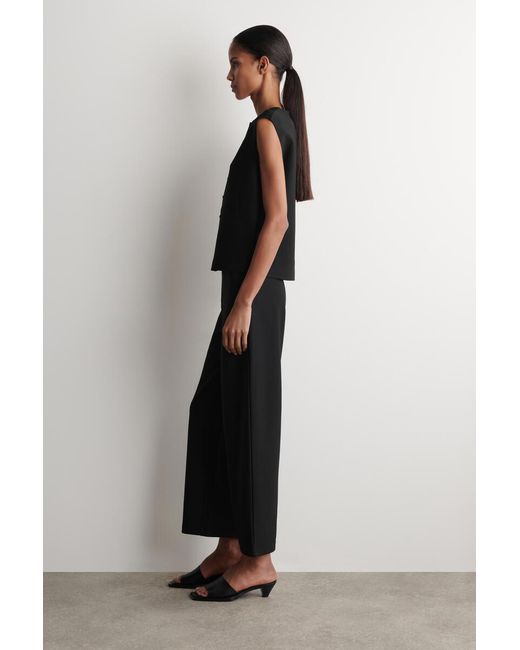 COS Black Cropped Straight-Leg Trousers