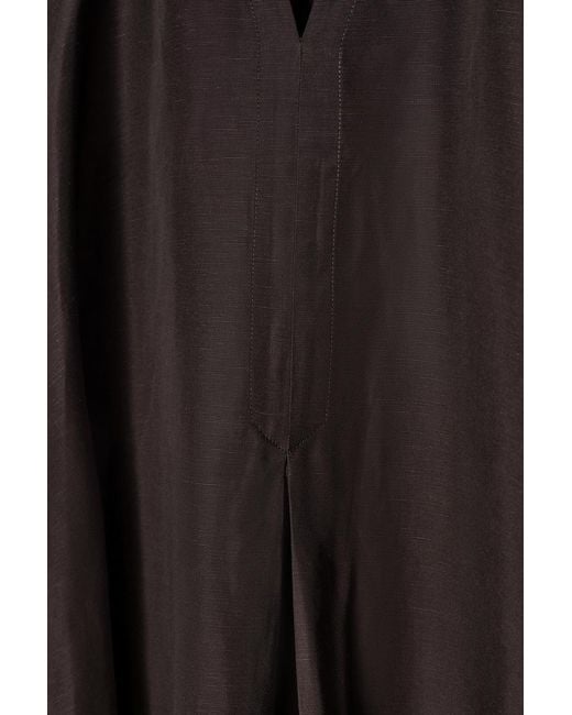 COS A-Line Linen-Blend Maxi Dress in Black | Lyst