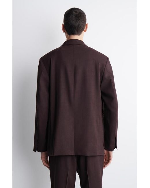 COS Brown Fluid Wool Blazer for men
