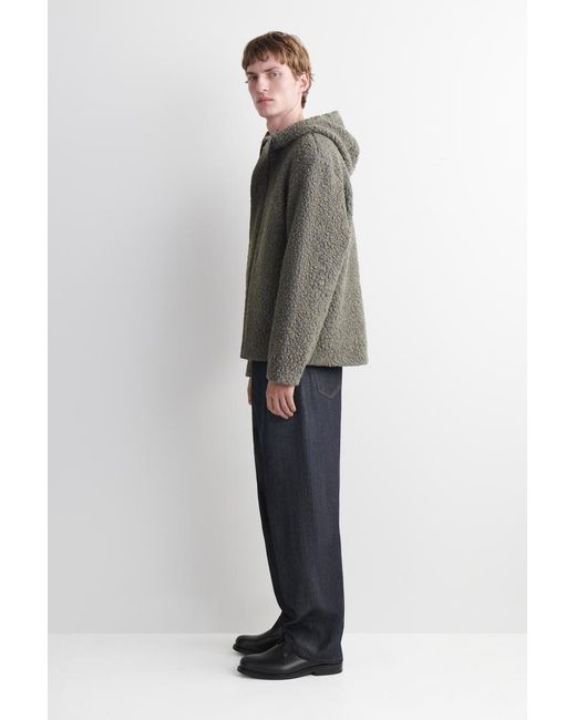 COS Green Hooded Teddy Jacket for men