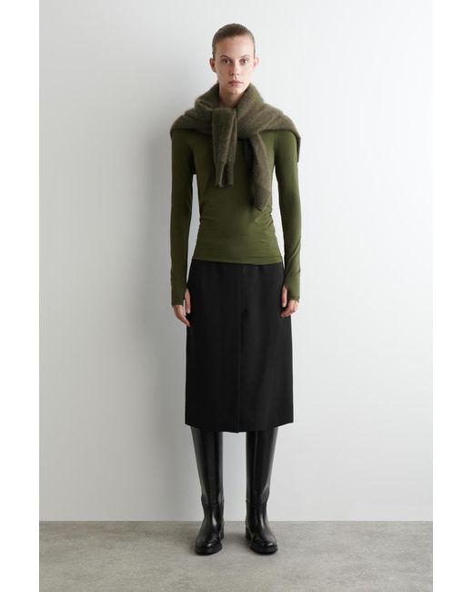 COS Green Slim Lightweight Long-sleeved Top