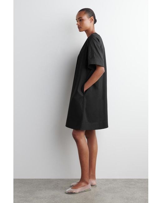 COS Black Tie-Back A-Line Mini Dress