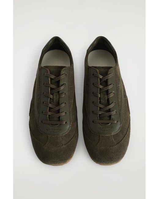 COS Green Minimal Leather Trainers