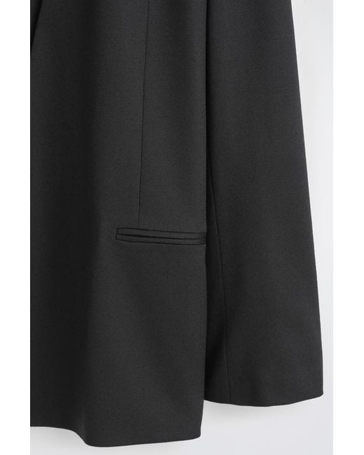 COS Black Collarless Wool Blazer for men