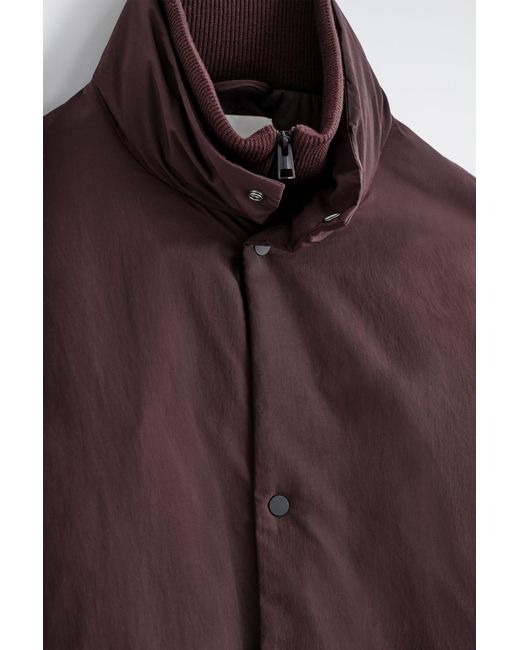COS Brown Padded Funnel-Neck Down Jacket for men